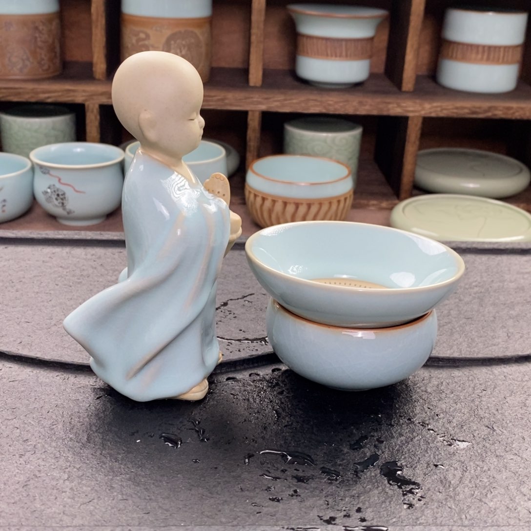 【闪购商品】小和尚茶漏微微瑕➕禅定杯。。。。。