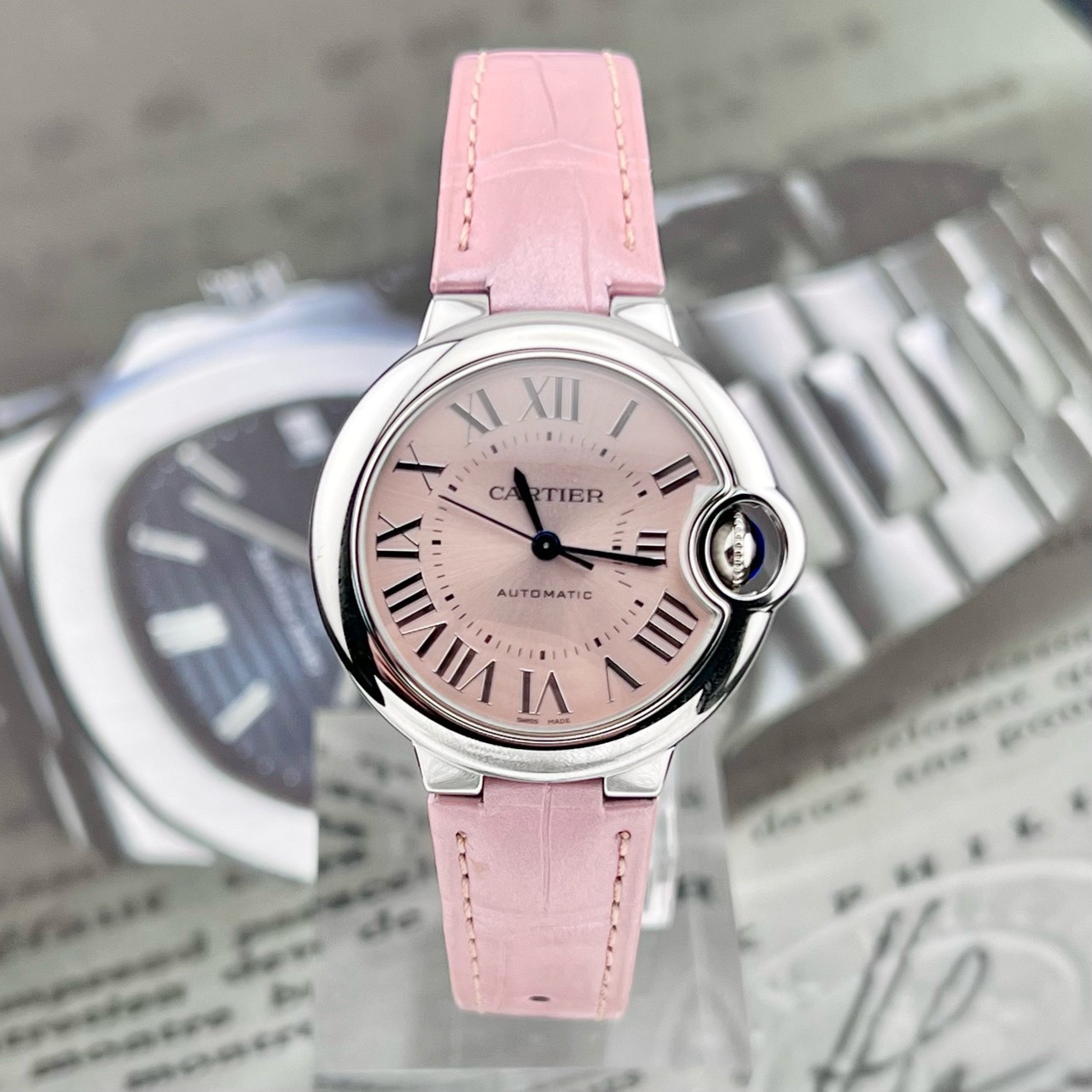 99新 Cartier/卡地亚 单表 33mm WSBB0002 蓝气球  粉面 自动