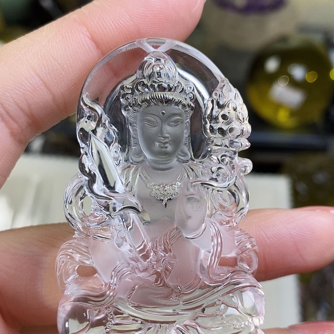 水晶天然水晶吊坠漂亮赠珠链未镶嵌用****1