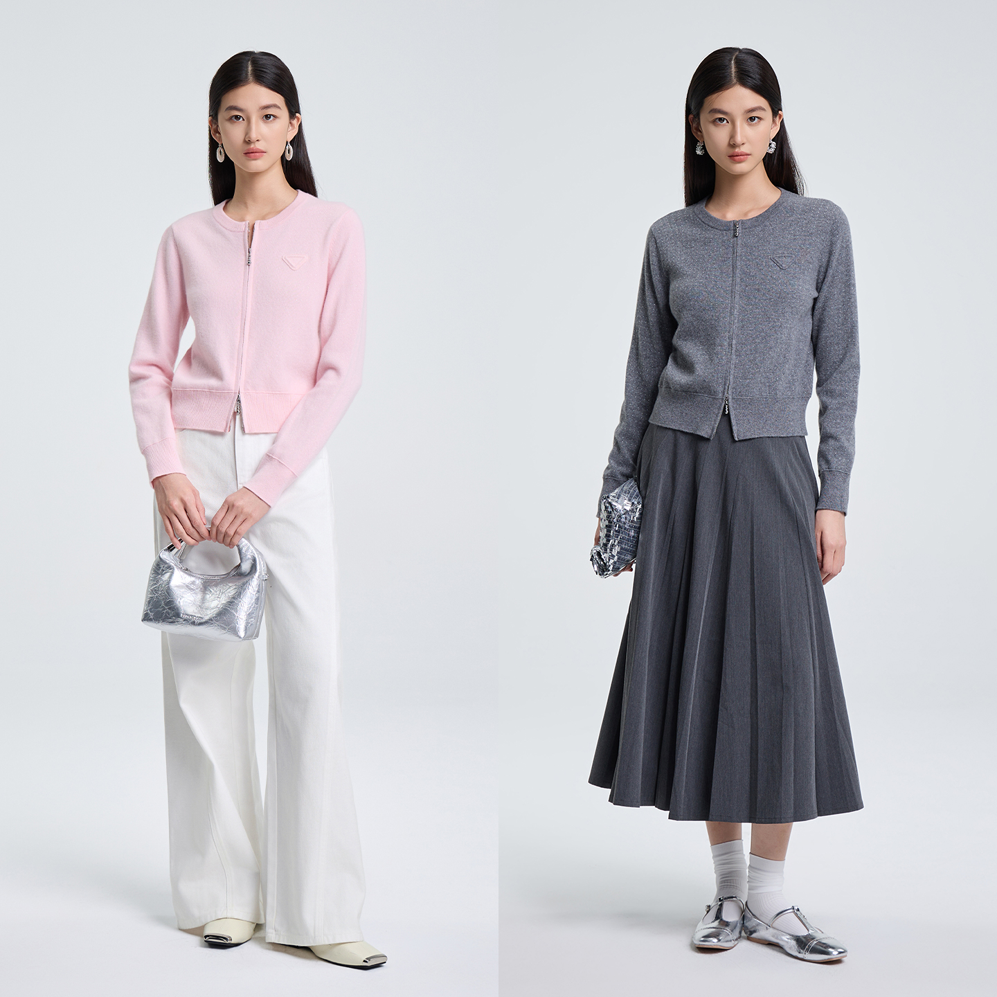 2026春ETC新款休闲时尚针织衫1B272圆领长袖宽松显瘦开衫提花