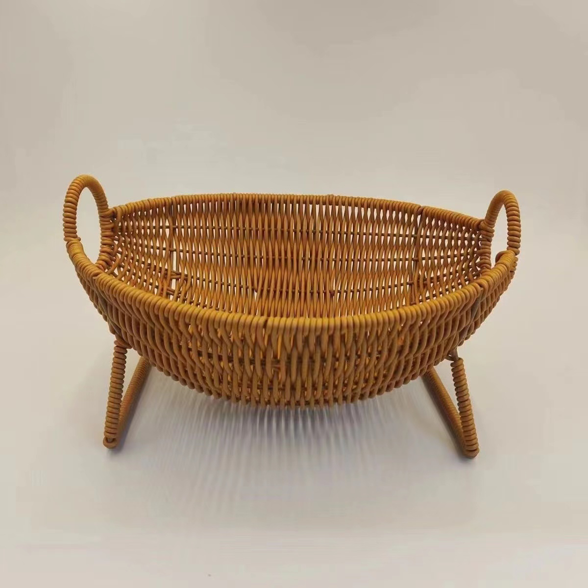 创意船形水果盘手工编织藤果篮客厅家用储物零食筐