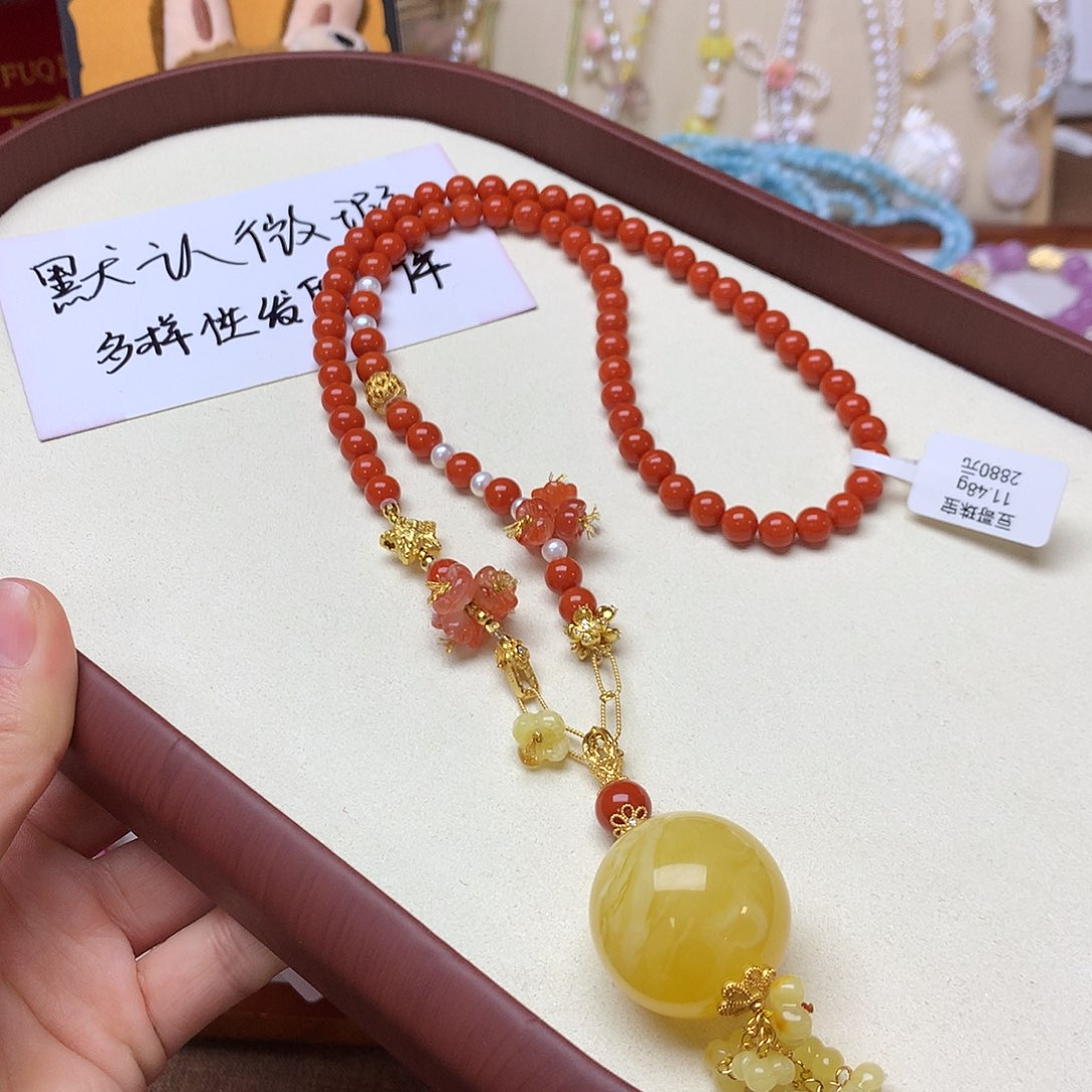 蜜蜡项链未镶嵌项链