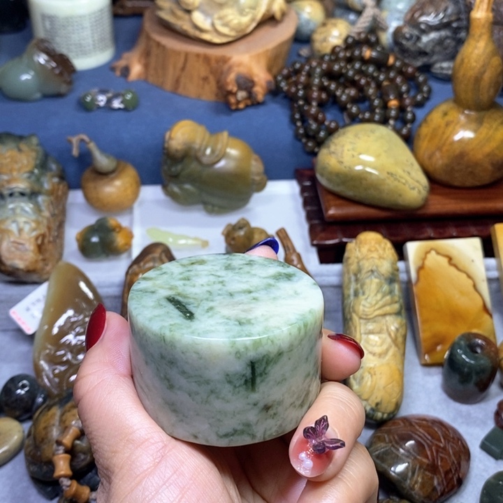 蛇纹石玉岫玉镇尺未镶嵌