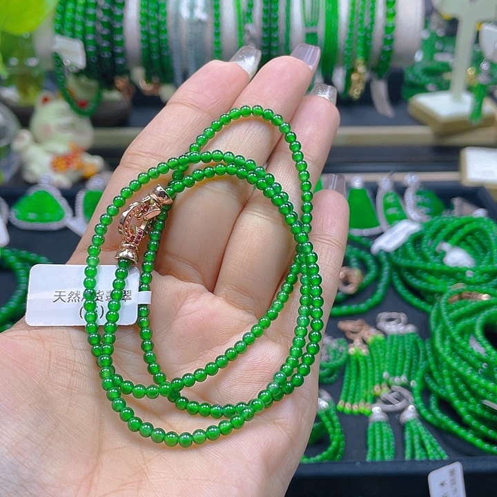 翡翠颈饰未镶嵌圆珠项链3