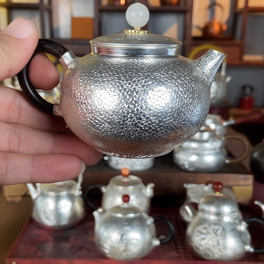 纯手工制作茶壶银衣壶