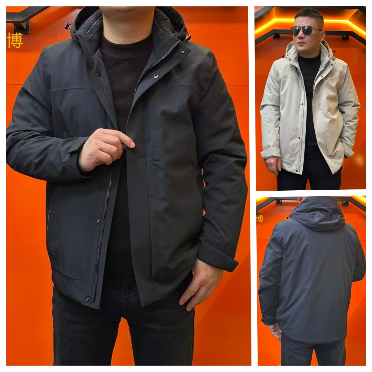 杰克朗博【鹅绒系列一件两穿】连帽可拖商务休闲男士鹅绒服89108