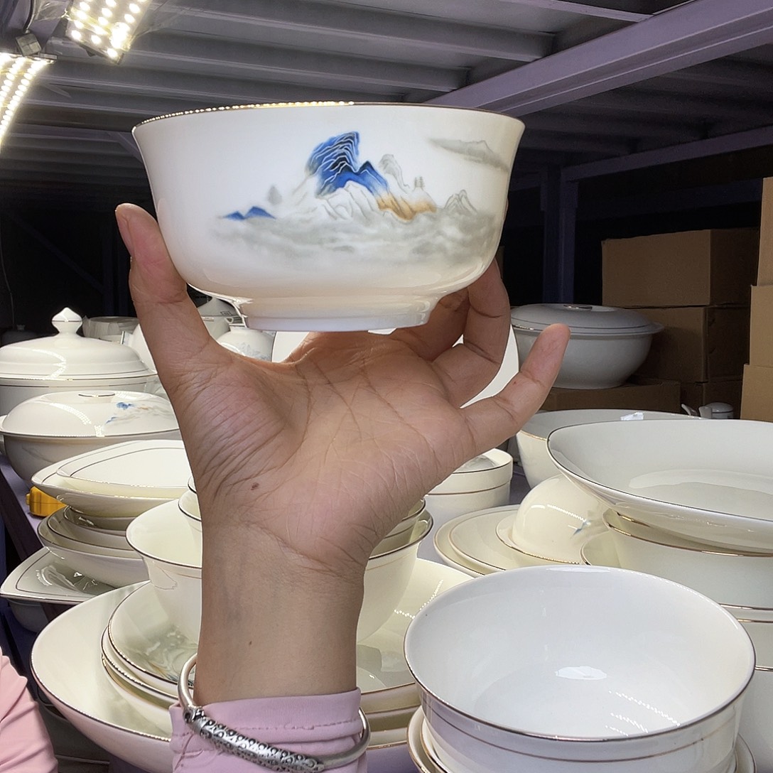 骨瓷5寸金钟碗6个装