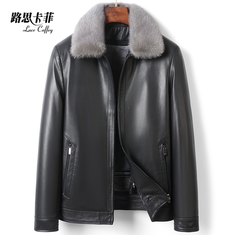 2025新款头层牛皮可脱卸山羊羔毛内胆短款真皮皮衣夹克厚外套2622