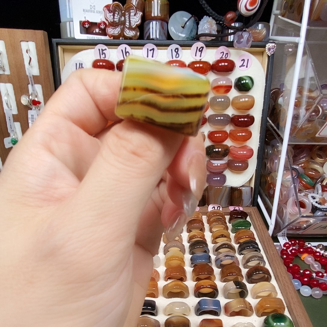 ****婷玛瑙/玉髓合金戒指