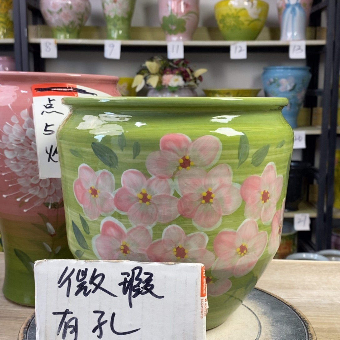 景德镇手工手绘陶瓷花盆