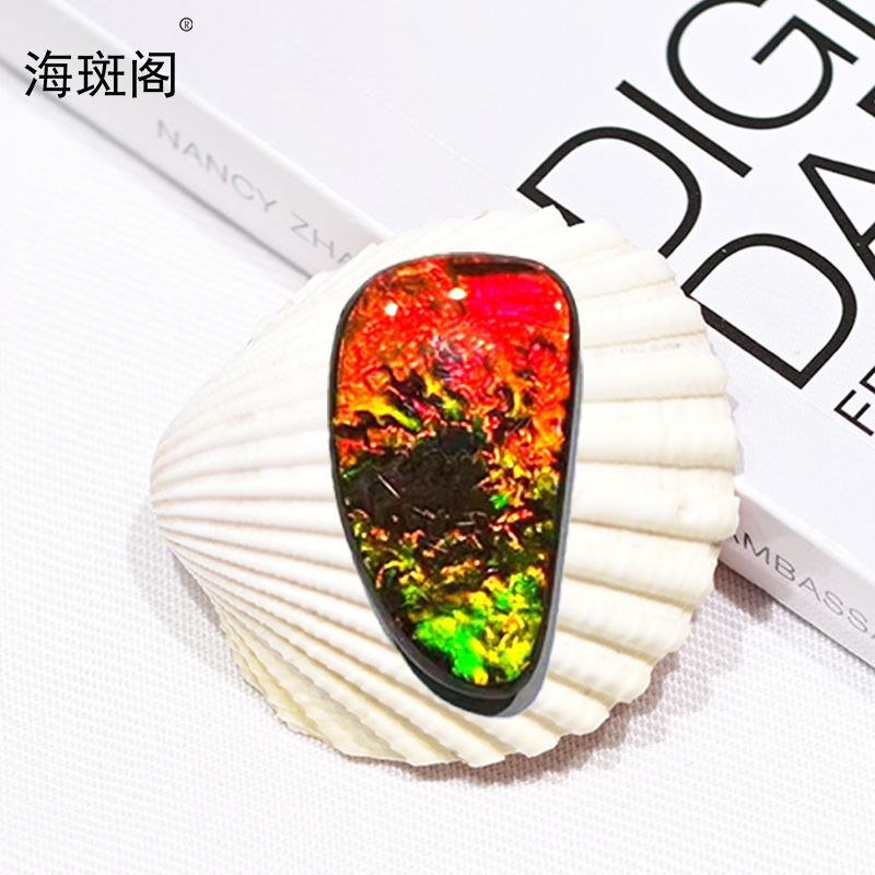 【海斑阁】天然加拿大斑彩宝石有机宝石收藏树脂覆膜裸石DLS-25230