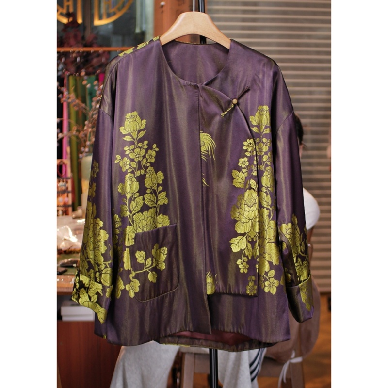 【玉溪非遗】 老缎斜襟左兜棉衣外套   Y71221