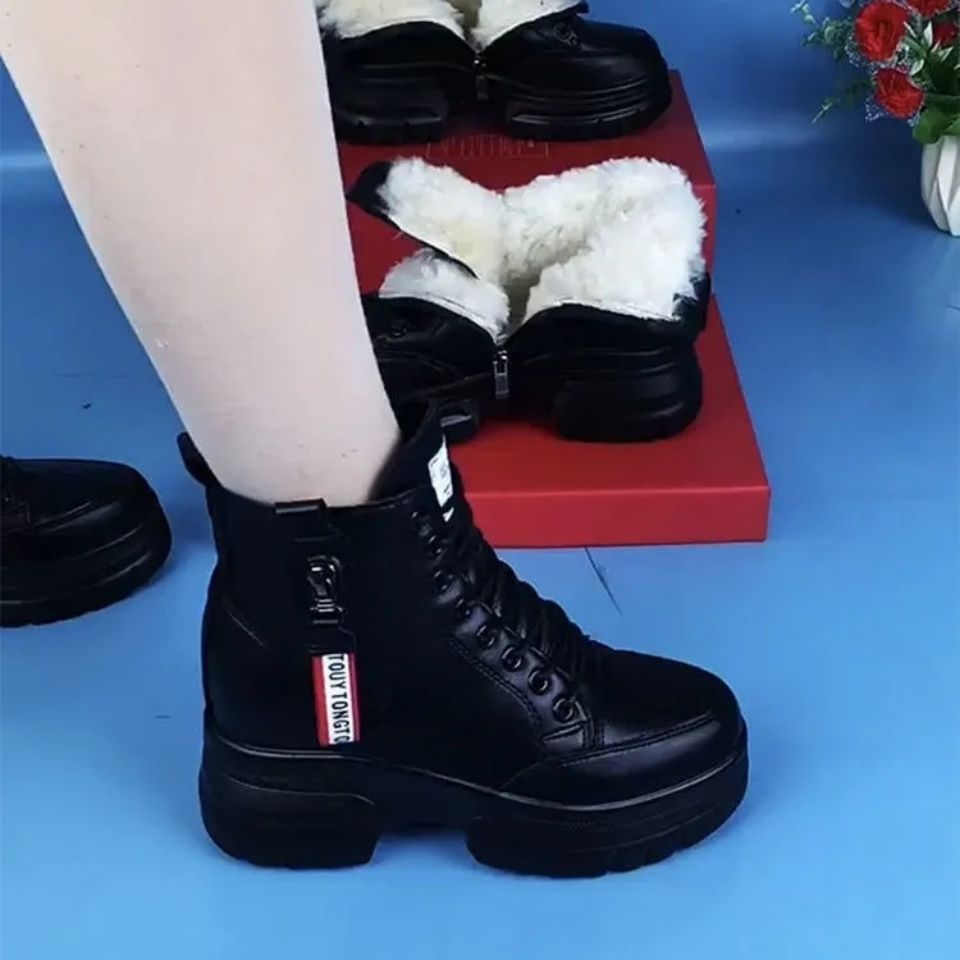 【现货+运费险】短靴女软皮软面粗跟防滑侧拉链马丁靴显瘦女