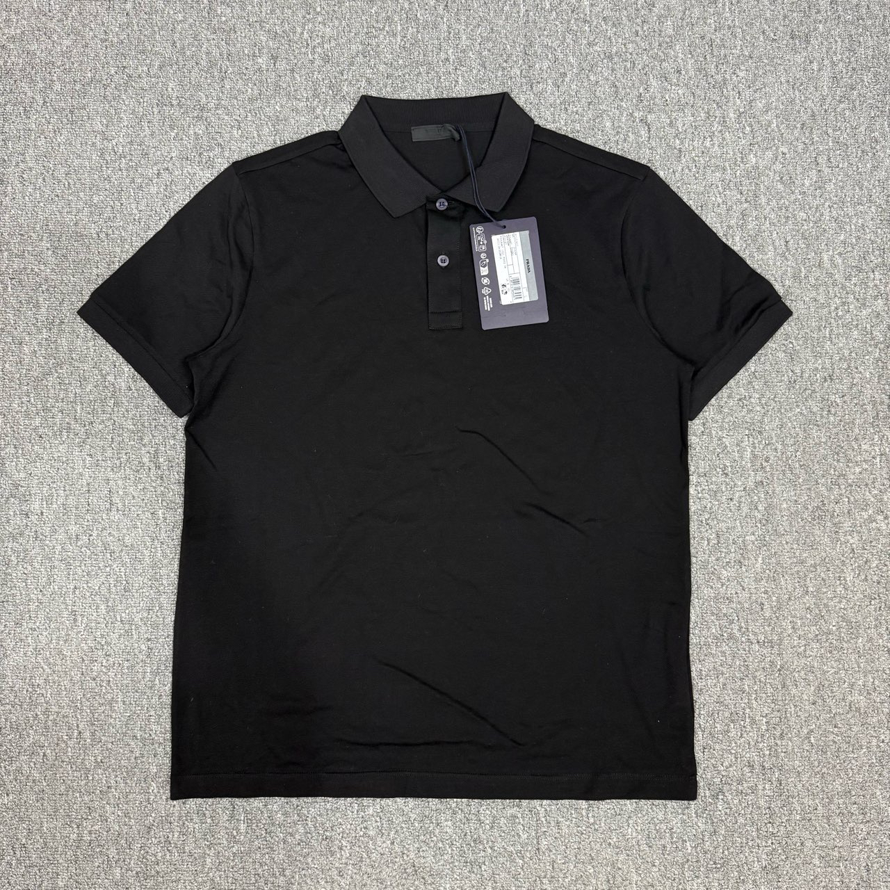 全新未使用 Prada/普拉达 13342145 普拉达黑色新款短袖Polo衫L码