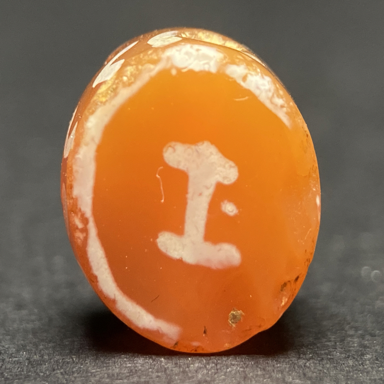 蚀花玛瑙板珠12*8.3mm