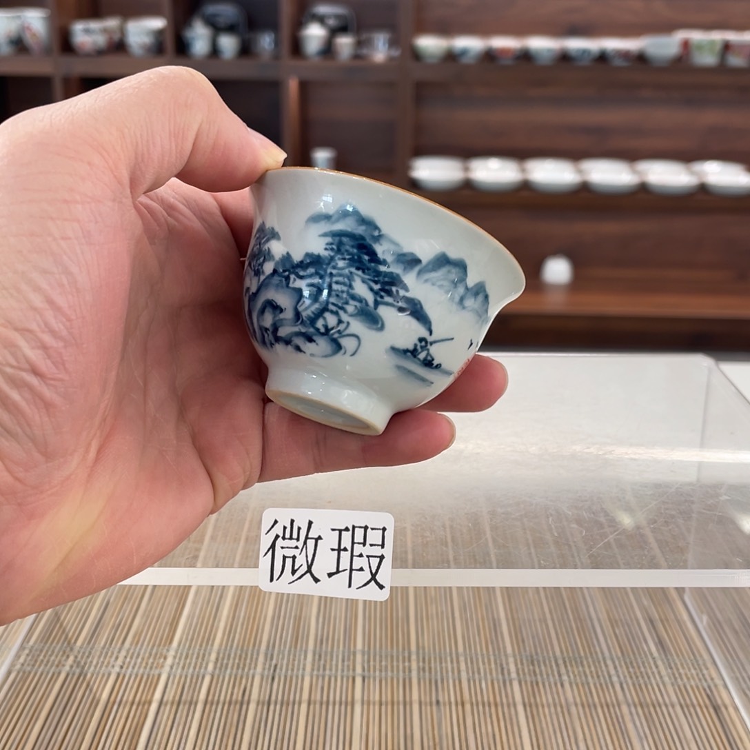 釉下手绘茶具微瑕