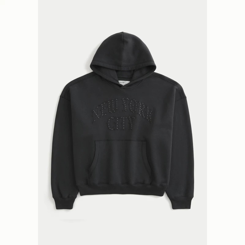 Hollister25秋冬新款复古情侣抓绒连帽卫衣男装女装322-5163