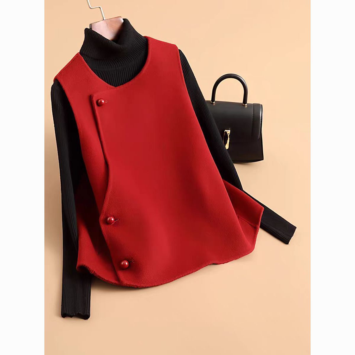 新年战袍2025年秋冬新款马甲女短款胖mm加大码宽松显瘦无袖外套