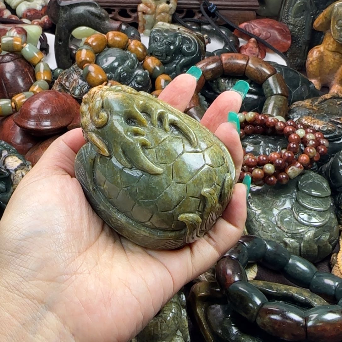 岫岩河磨玉（透闪石质玉）手把未镶嵌