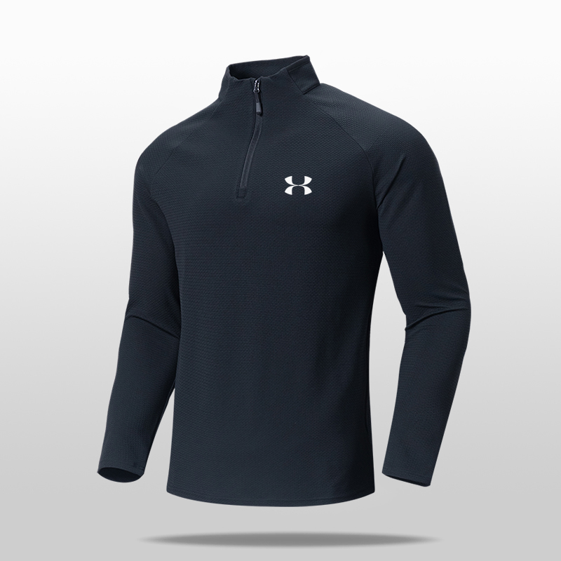 品牌内购 | 奥莱折扣春秋季男士运动长袖立领弹力透气半拉链卫衣