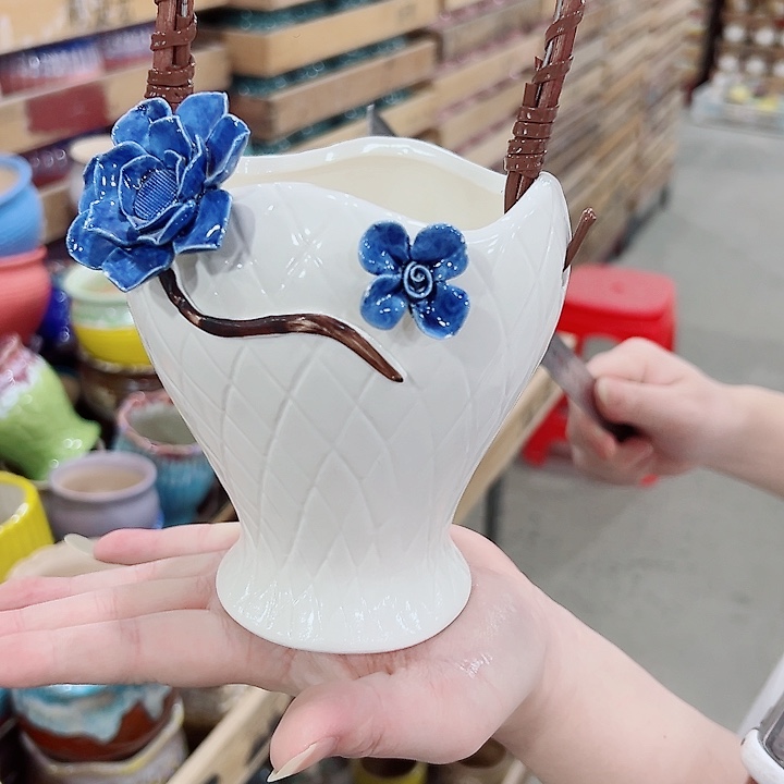 有孔.凑满10元发货多肉陶瓷花盆！