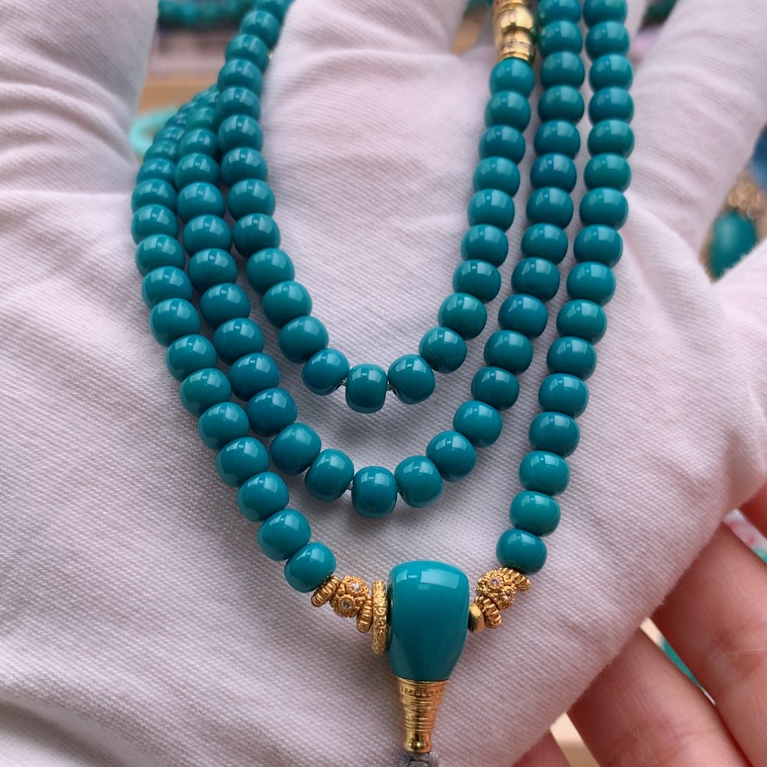 绿松石珠宝奇石18K金镶嵌