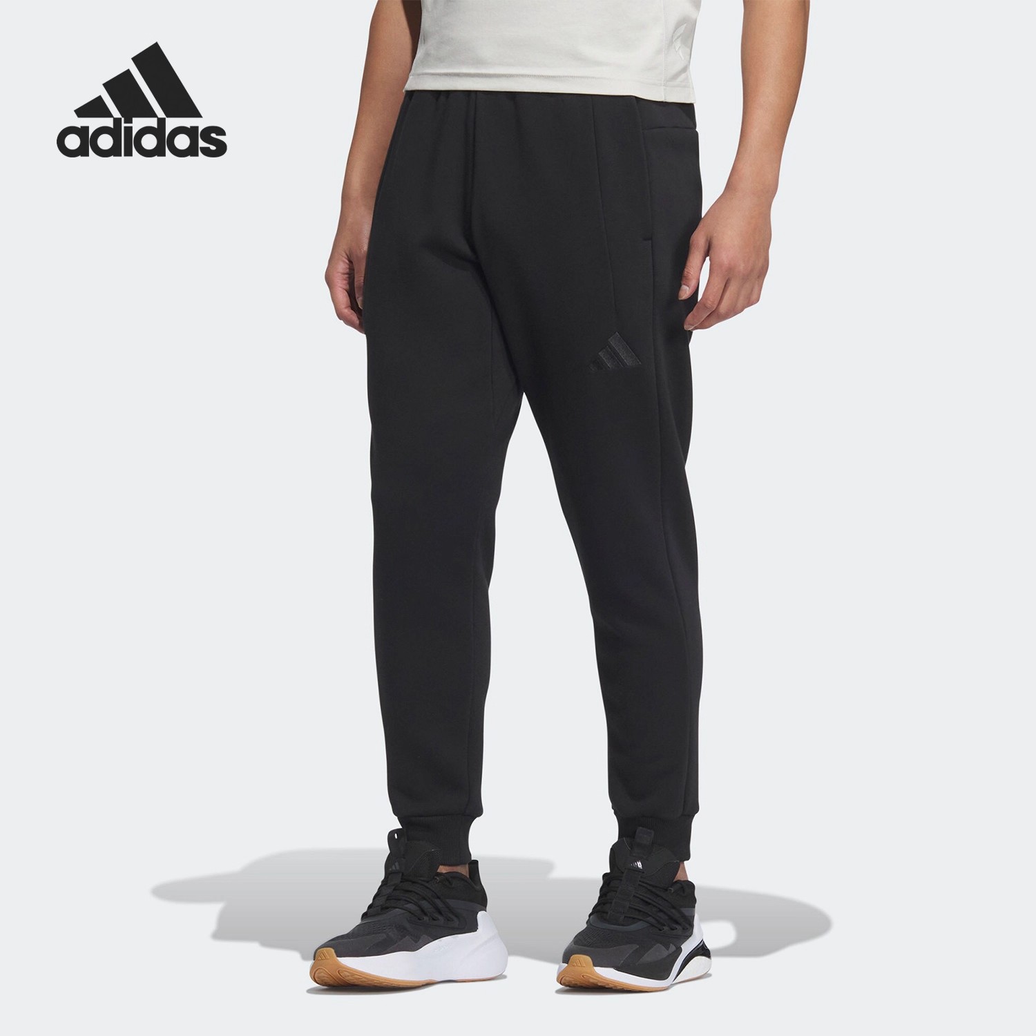 adidas/阿迪达斯25冬季新款男子束脚加绒针织舒适卫裤休闲运动裤