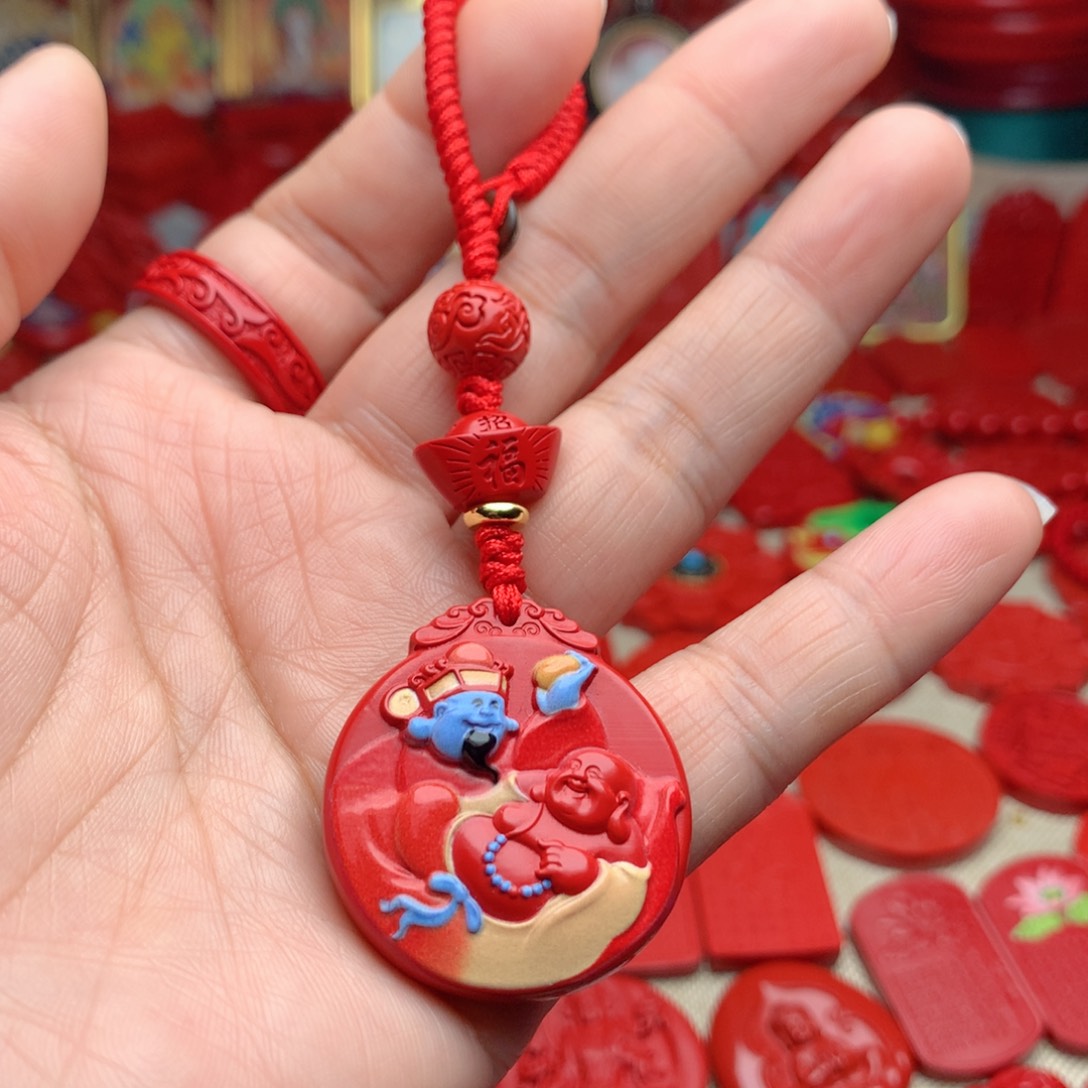 天然辰砂工艺品朱砂钥匙扣