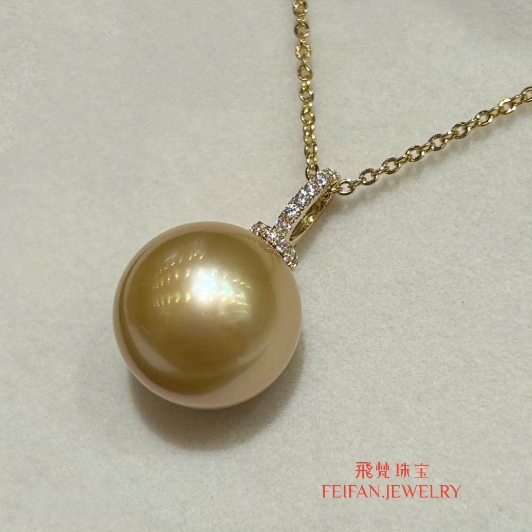 链子925银 【飛梵匠造•18】13-14mm百搭万能扣钻（K黄）金色吊坠21