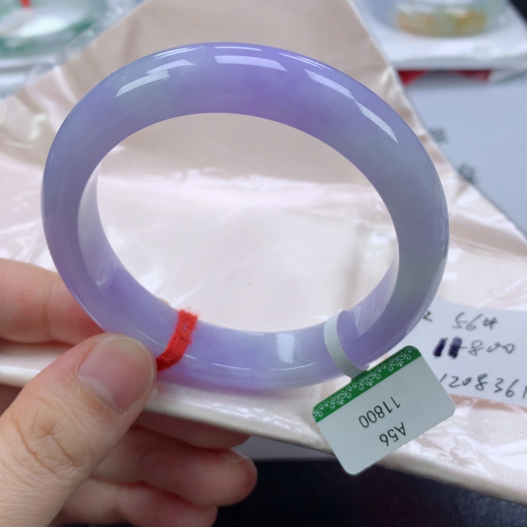 翡翠手镯未镶嵌缅甸天然翡翠手镯56圈口