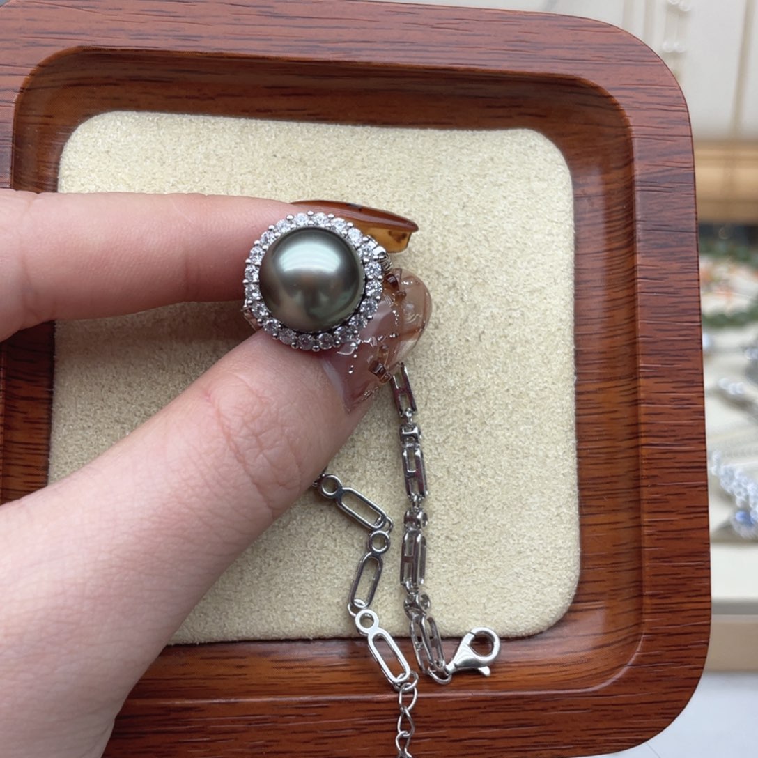 手链银S925镶嵌海水珍珠G97