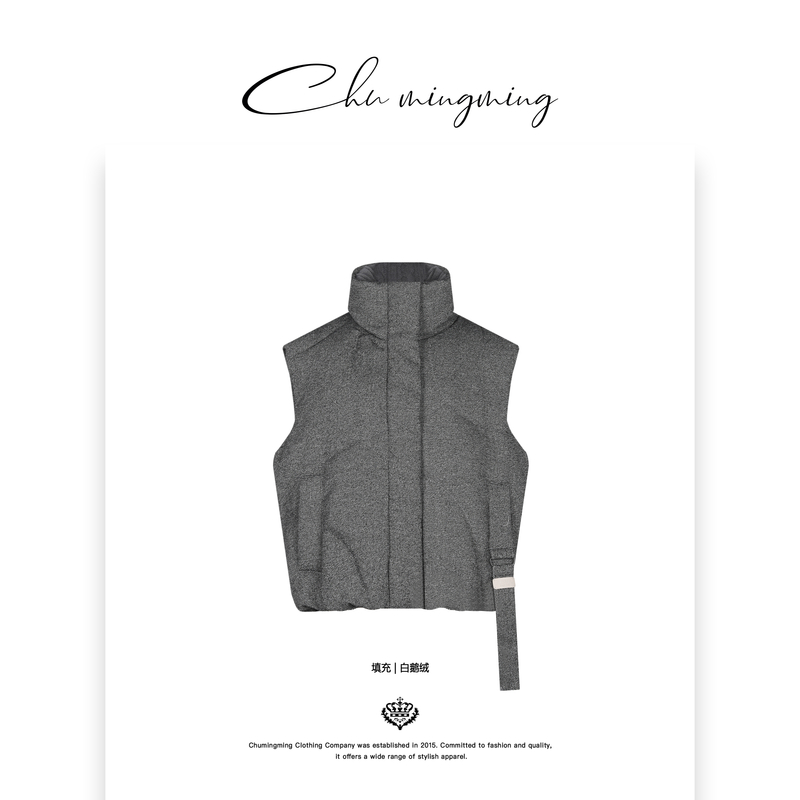 【CHU/2024SSNEW】原创设计《川海》暗纹立领羽绒马甲XYJ07