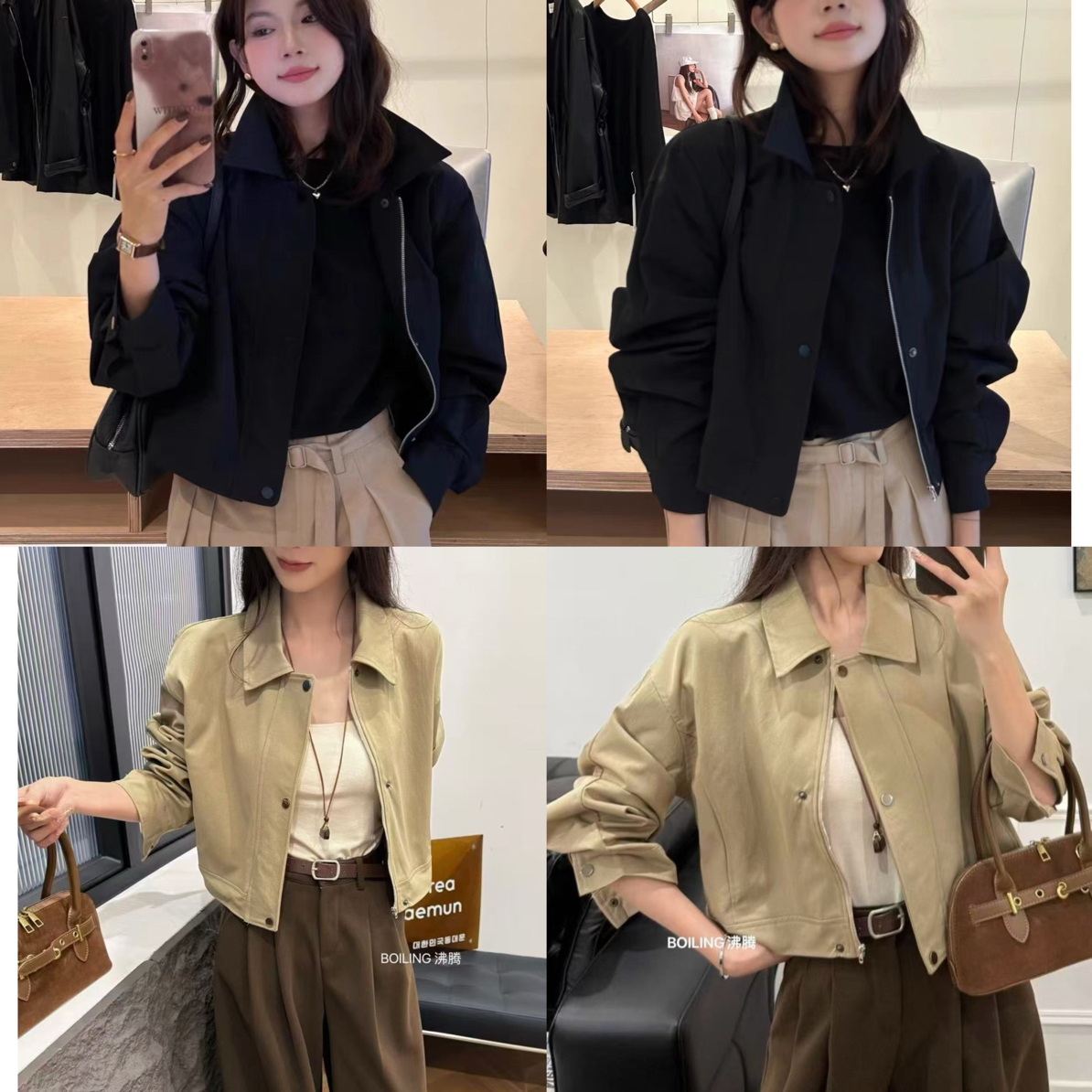 薇莎8990短款简约时尚夹克外套