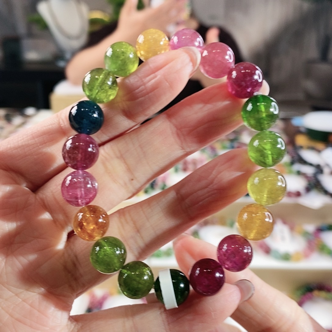 碧玺手串未镶嵌G2398单圈颜色微差