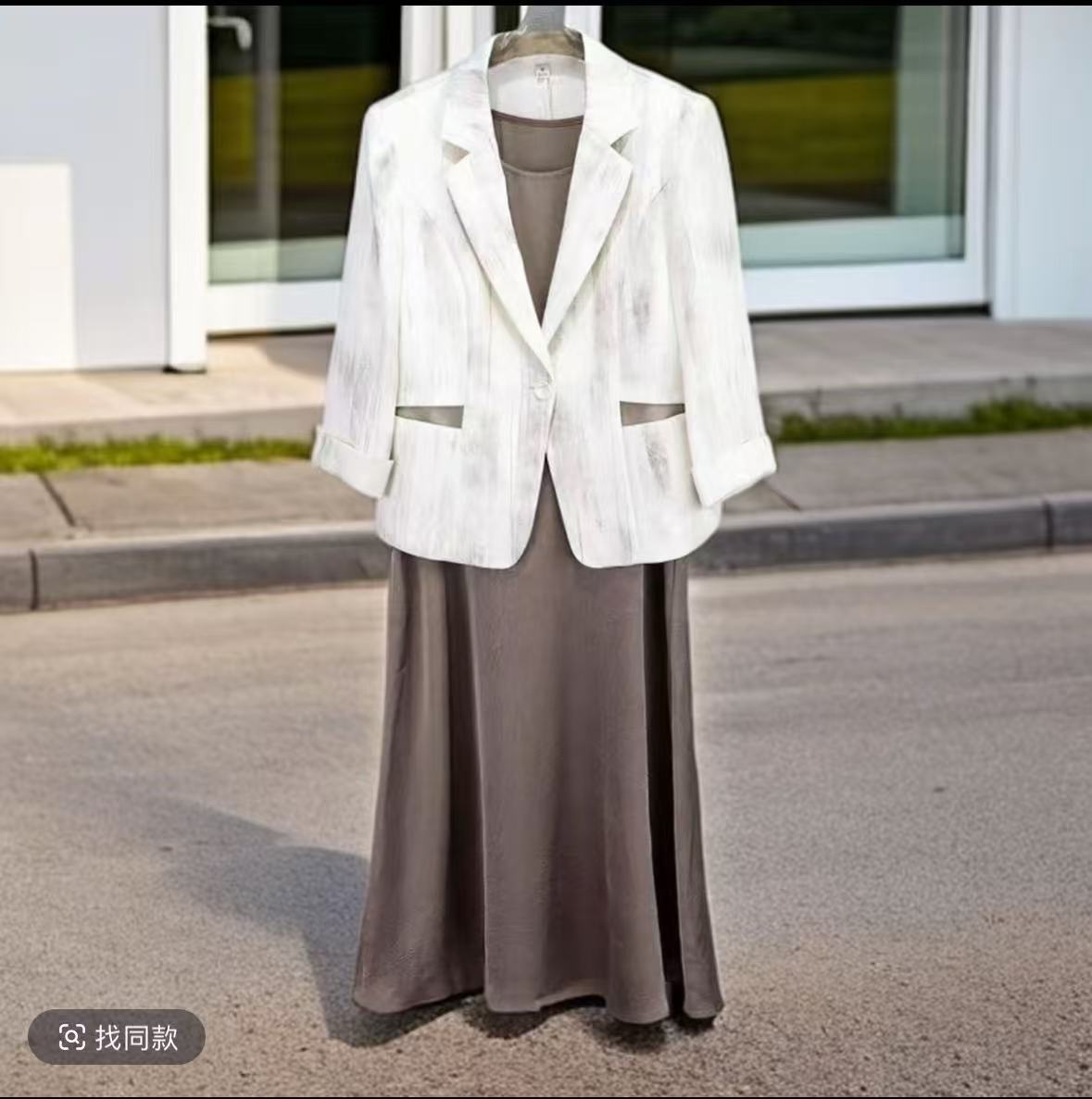 M01-M200老钱风休闲风时尚套装极简风短款设计师修身春季气质