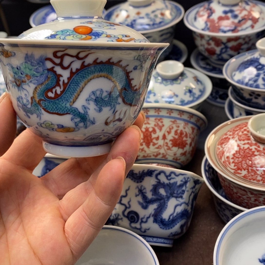 景德镇柴窑元宝盖碗