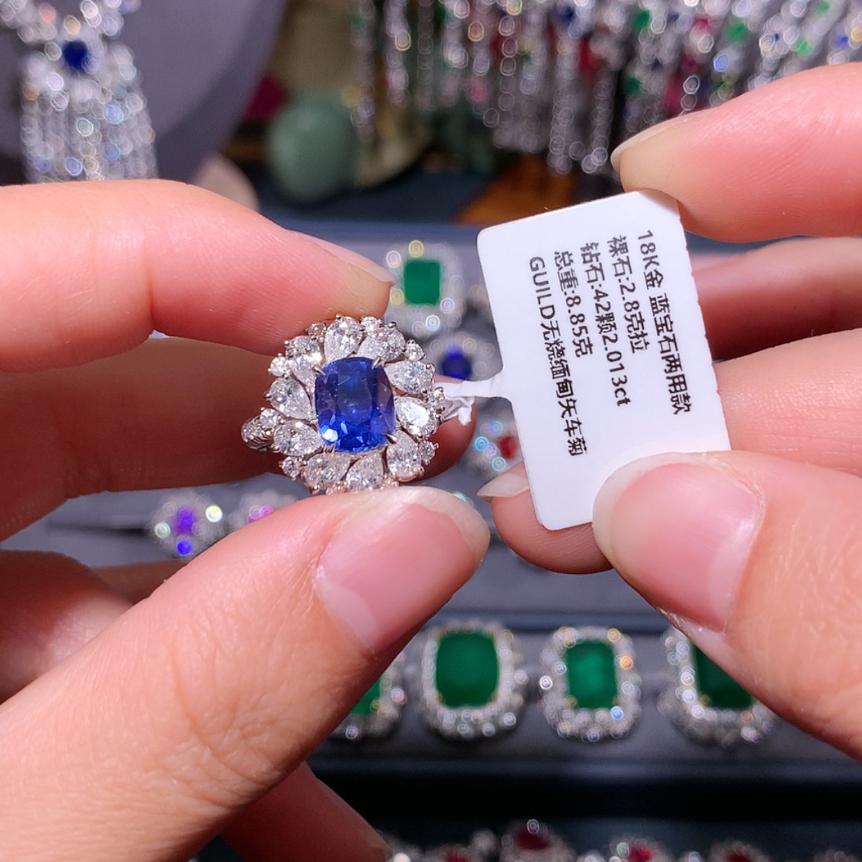 【闪购商品】蓝宝石戒指18K金镶嵌