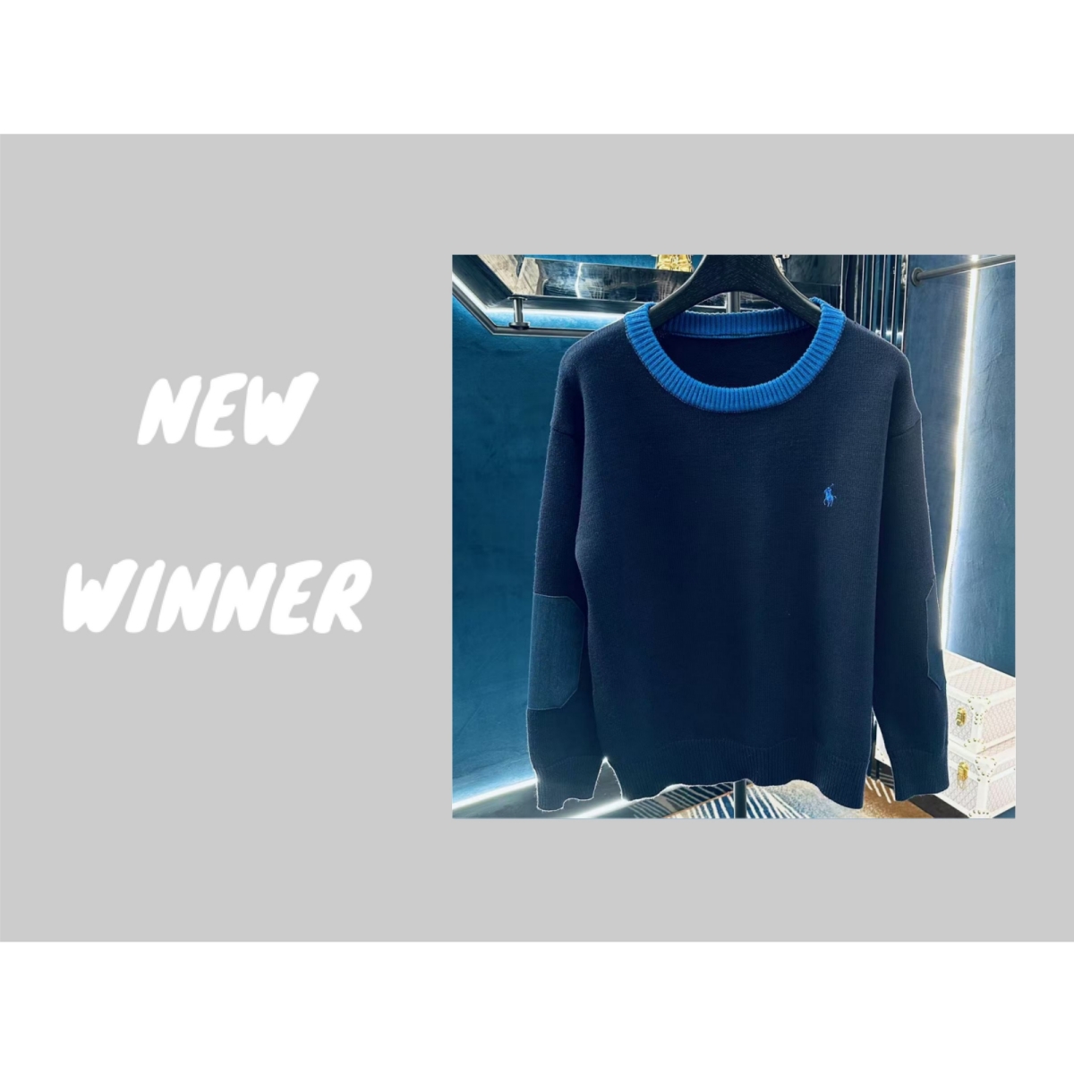 【拼接毛衣】新款男士秋冬毛衣休闲长袖圆领拼接撞色潮流毛衣