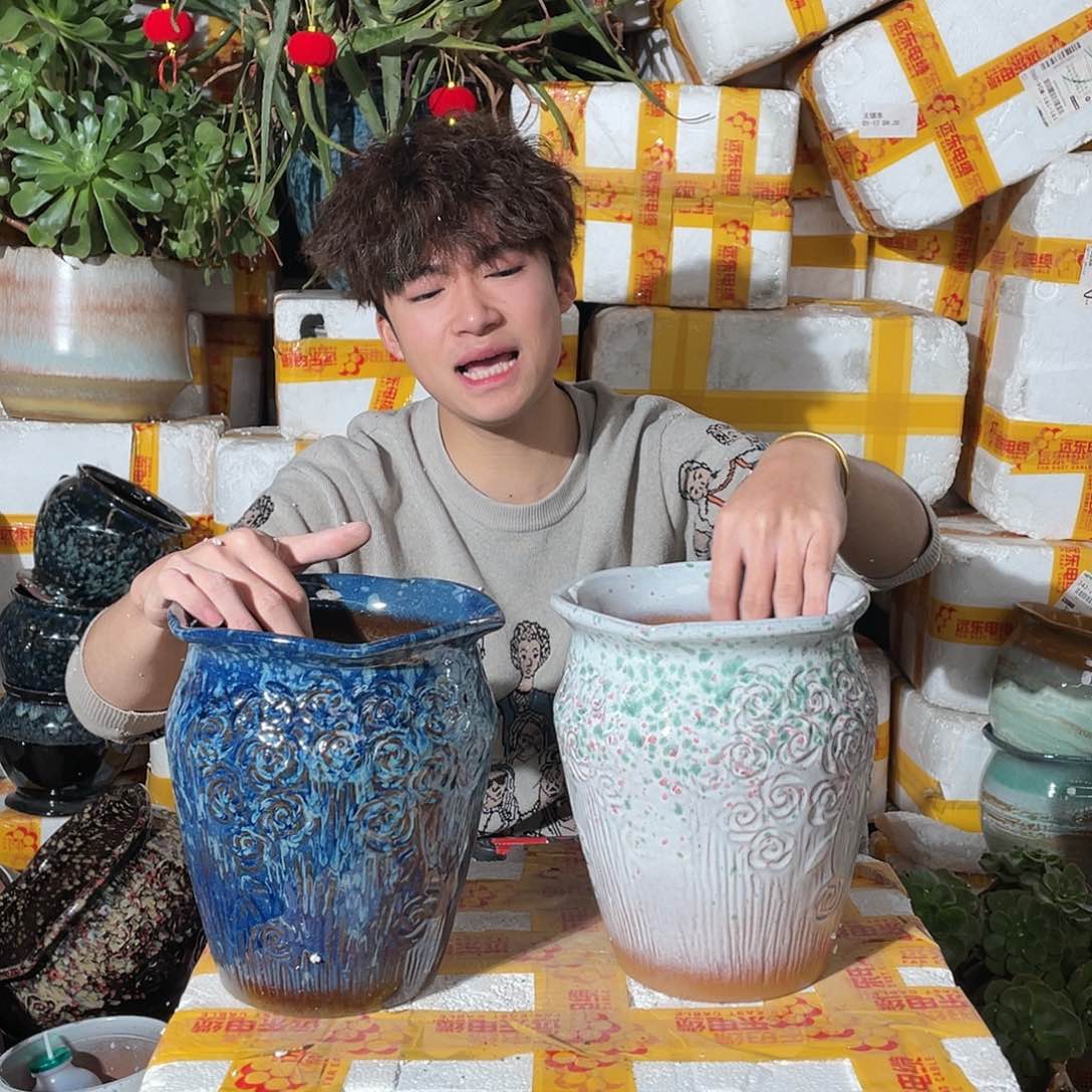 无铅玻璃宜兴紫砂花盆