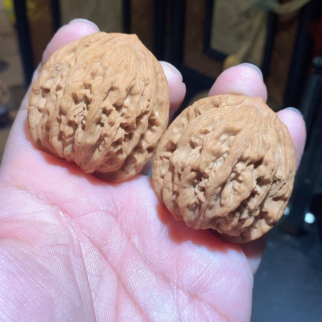 文玩核桃把件43虎头全品