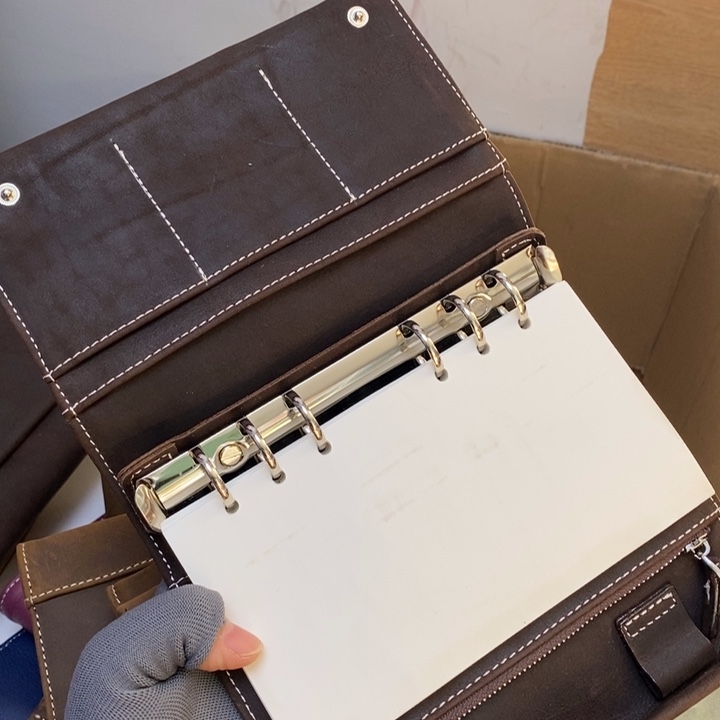 头层牛皮A6活页本