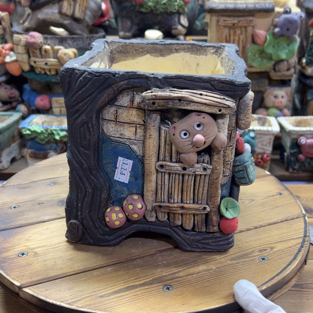 红陶嘻哈多肉花盆