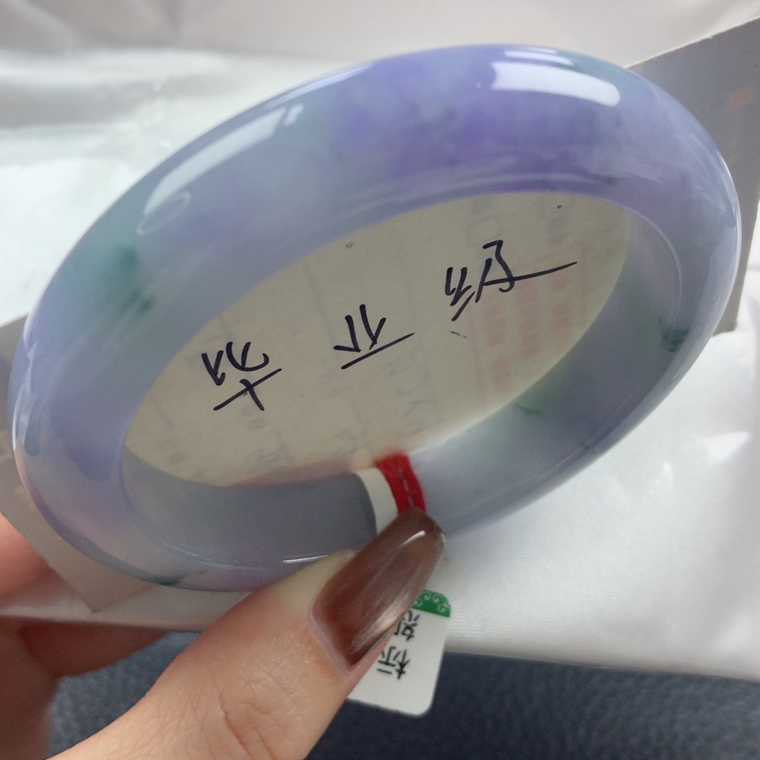 未镶嵌手镯翡翠冰胶小众高级莫奈花园正圈57