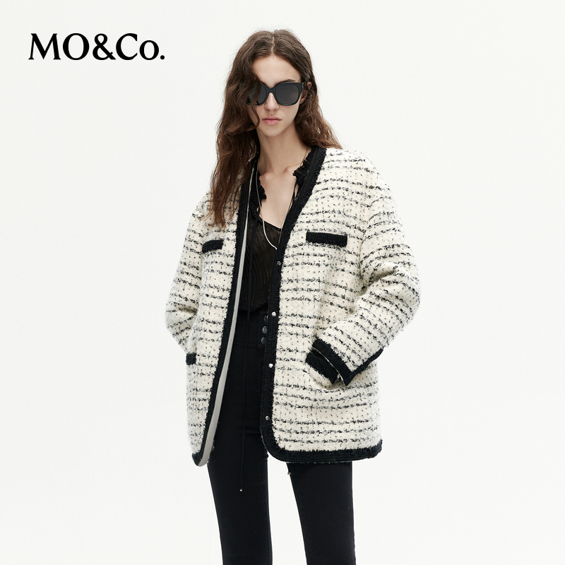 【赵老板专属】MOCO冬重工编织小香风羽绒服MBC4EIN035