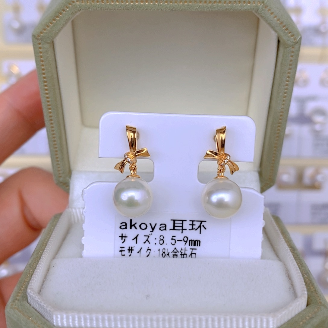 海水珍珠耳饰18K金镶嵌