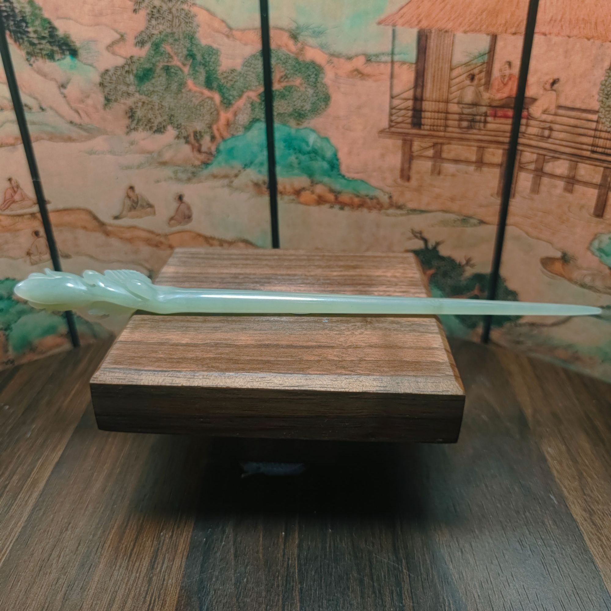 F和田玉玫瑰花玉簪0957