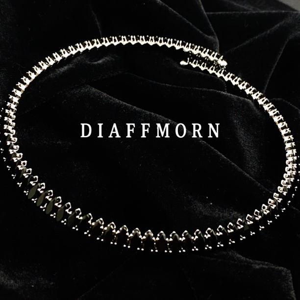 铜合金合成锆石项链 YM《暗夜星河》 小众气质百搭精致满钻项圈