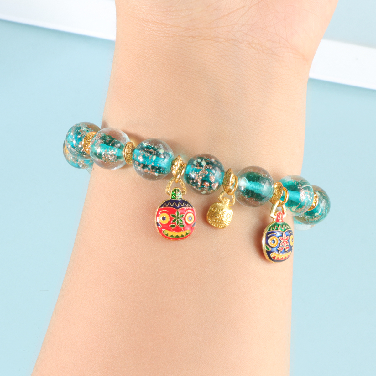 香灰琉璃吞金兽手串     无礼盒    LL