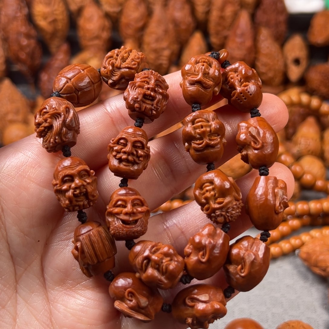 手串/手链橄榄核1.3孤品 纯刀 殷派罗汉手持
