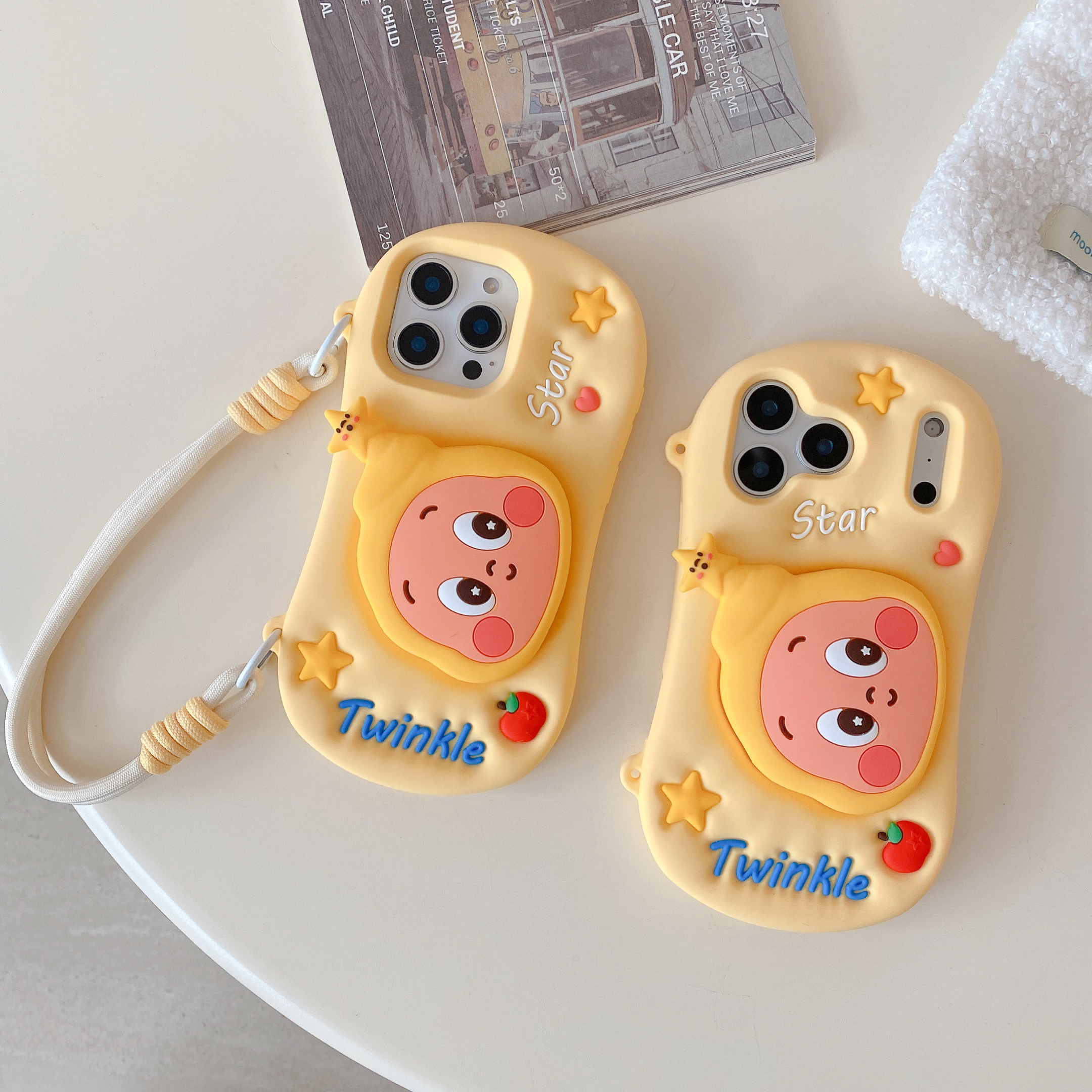 【苹果】可爱横板星星人伸缩支架适用iPhone17p立体16硅胶15手机壳